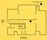 A black line drawing on a yellow background, depicting the Henry Moore Institute's gallery spaces. Entrances are marked, and two circles with the number 1 in are at the two entrances to the gallery.