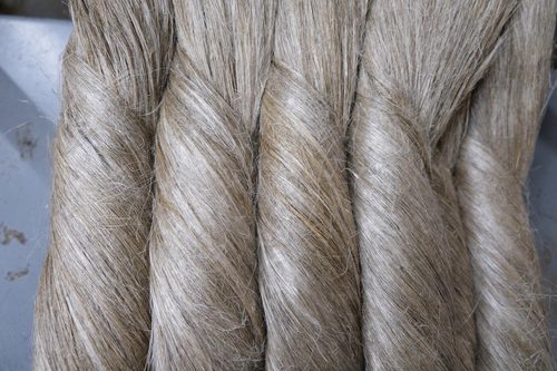 Close-up photo of bundles of yarn.