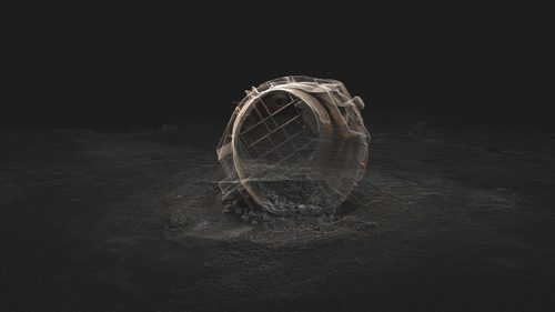 Abstract digital artwork of mechanical components, overlaying each other in an etherial manner.