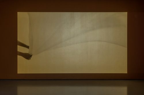 Lungiswa Gqunta's film 'Gathering' projected onto the gallery's walls.