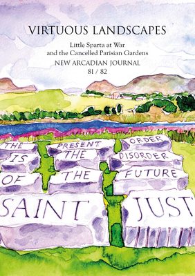 A watercolour landscape painting, with the words 