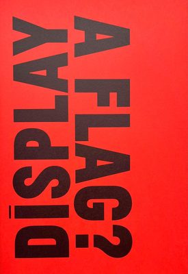 Cover of the book 'What is the proper way to display a flag?', with bold, black text on a red background.